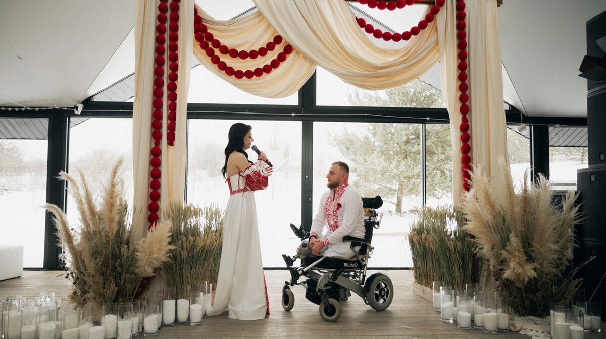 "I promise to be your support for the rest of our lives": Ukrainian double amputee veteran marries his beloved in Lviv – video