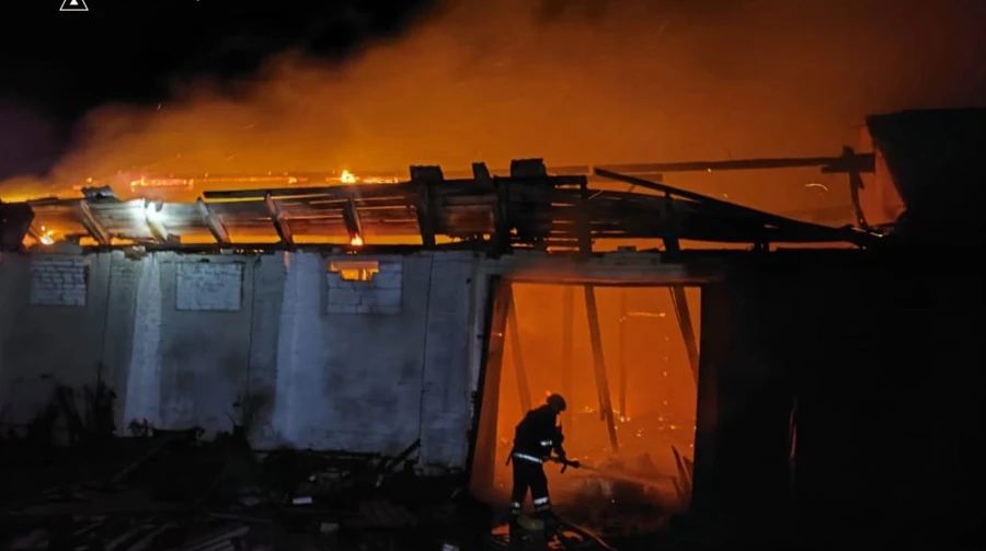 Russia attacks Poltava and Chernihiv oblasts: gas facility and warehouse on fire, one injured – photos