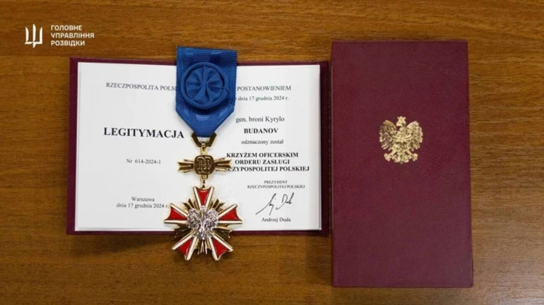 Polish president presents Ukraine's Defence Intelligence chief with one of Poland's highest honours for foreigners