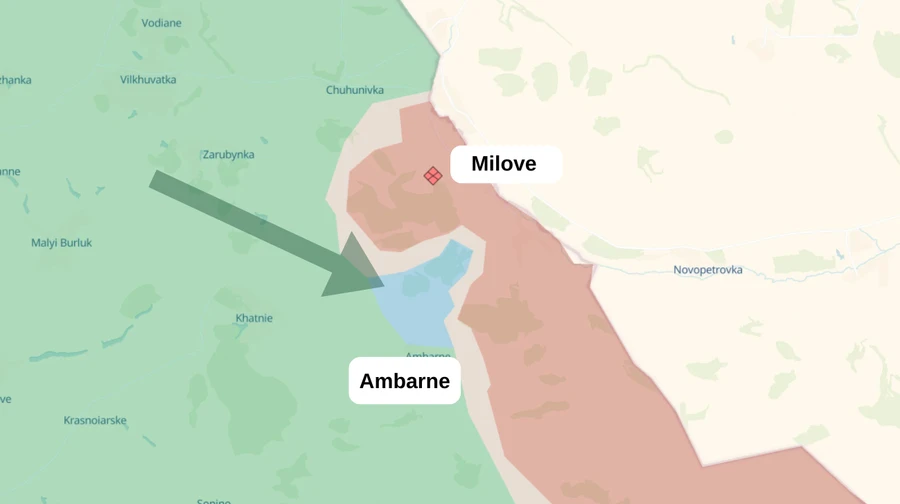 Ukraine's defence forces push back Russians near Ambarnе village in Kharkiv Oblast – DeepState