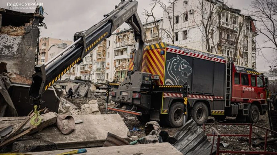 Footage showing first minutes after Russian attack on Kharkiv posted by Ukraine's police – video 