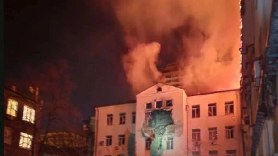 Railway headquarters on fire in Donetsk: Russian occupation forces claim building was shelled