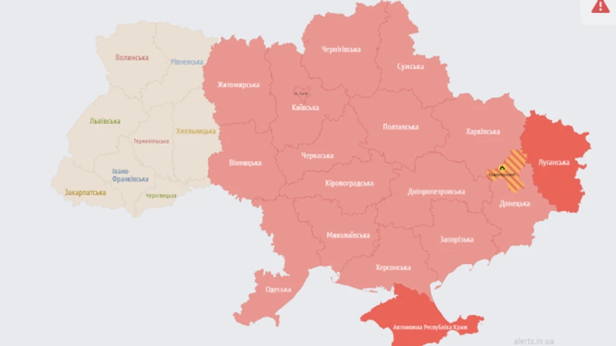 Large-scale air-raid warning issued in Ukraine