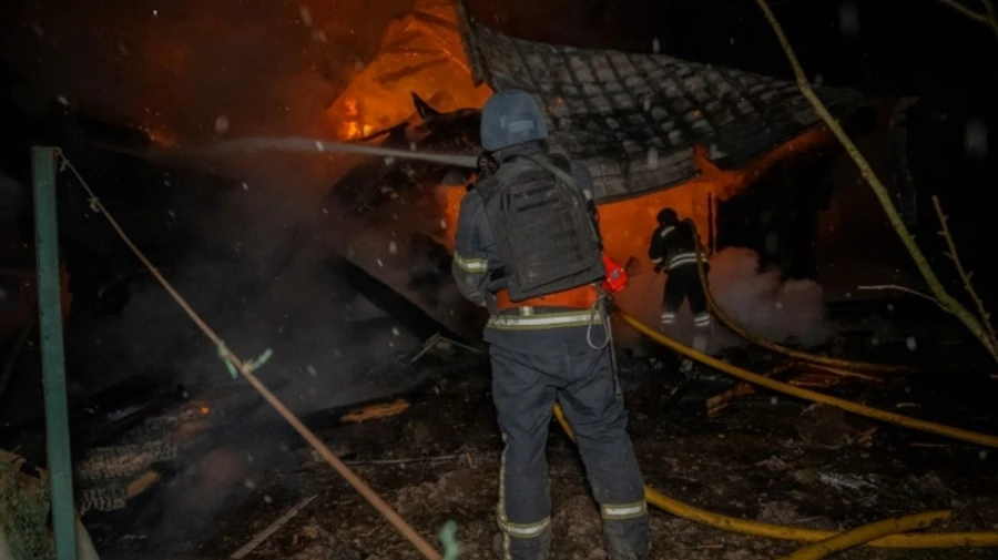 У Харкові внаслідок удару Шахеда спалахнув приватний будинок