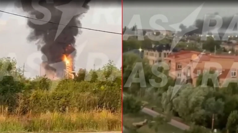 Drones strike oil refinery and military unit in Russia's Krasnodar Krai, fires break out – videos, photos
