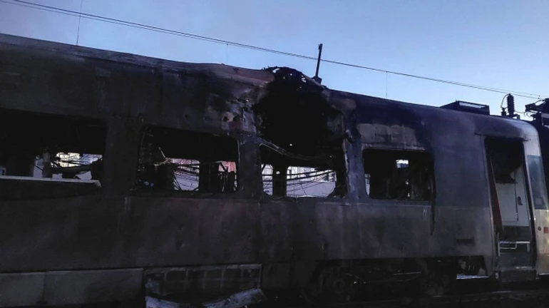 Russians strike Intercity+ train depot, causing fire – photos