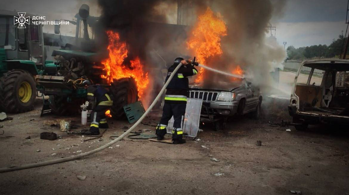 Russians strike three businesses in Chernihiv Oblast in a single day
