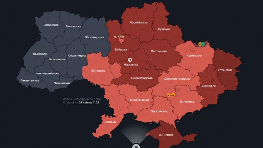 В Украине звучала тревога из-за угрозы баллистики: над Сумщиной и Полтавщиной были воздушные цели 