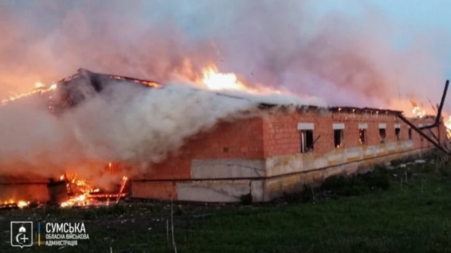 Sumy Oblast: Hundreds of domestic animals killed and tonnes of grain destroyed in Russian nighttime attack – photo