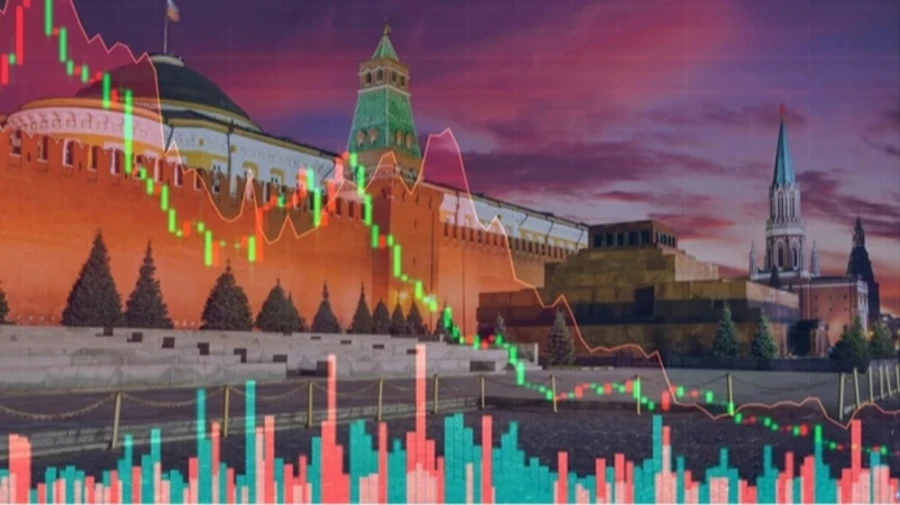 Business activity in Russia has fallen at its fastest rate in almost three years