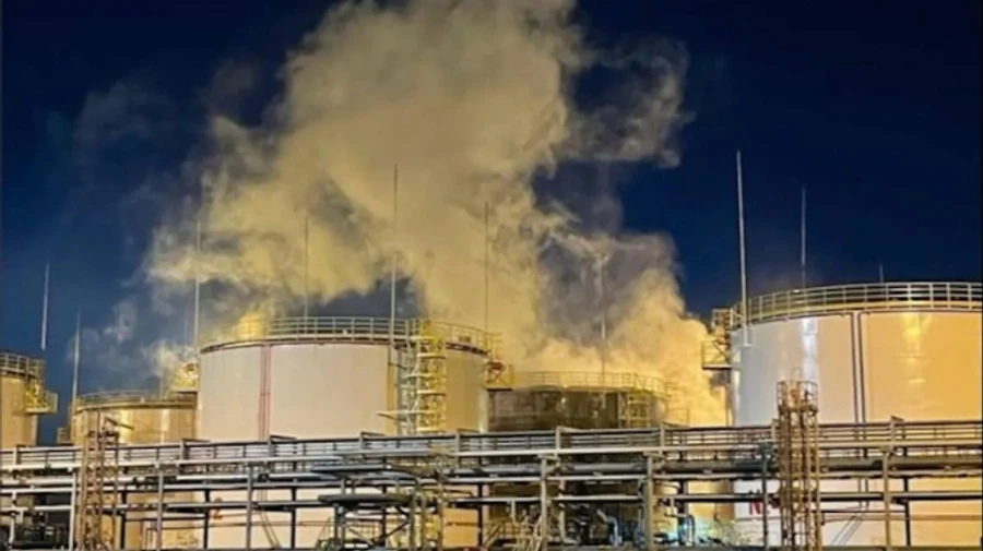 Ukrainian long-range drones strike oil refinery in Russia's Krasnodar Krai – source