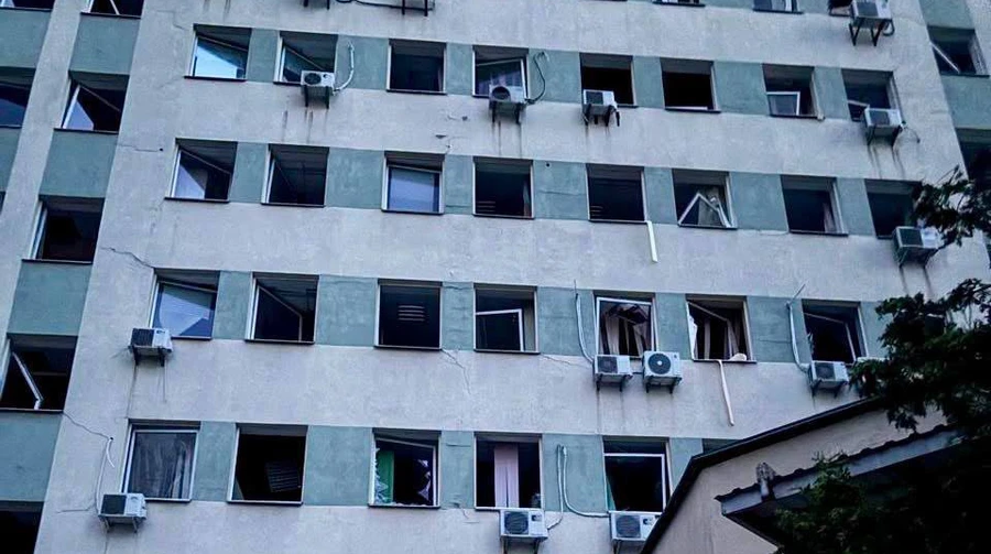Russia damages tax office building on Kyiv's right bank – photos