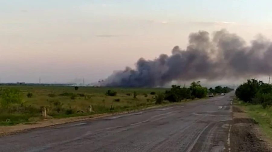 Explosions go on for several hours at Russian training ground in Crimea