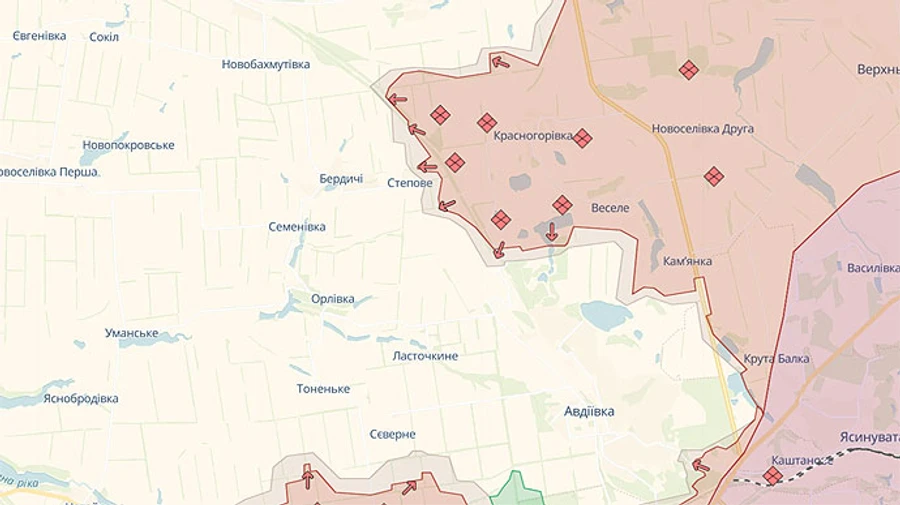 UK intelligence says Ukrainian forces likely to partially drive Russian troops out of Stepove near Avdiivka − map