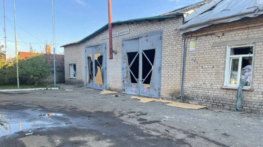 Fire station damaged in Orikhiv by Russian attack