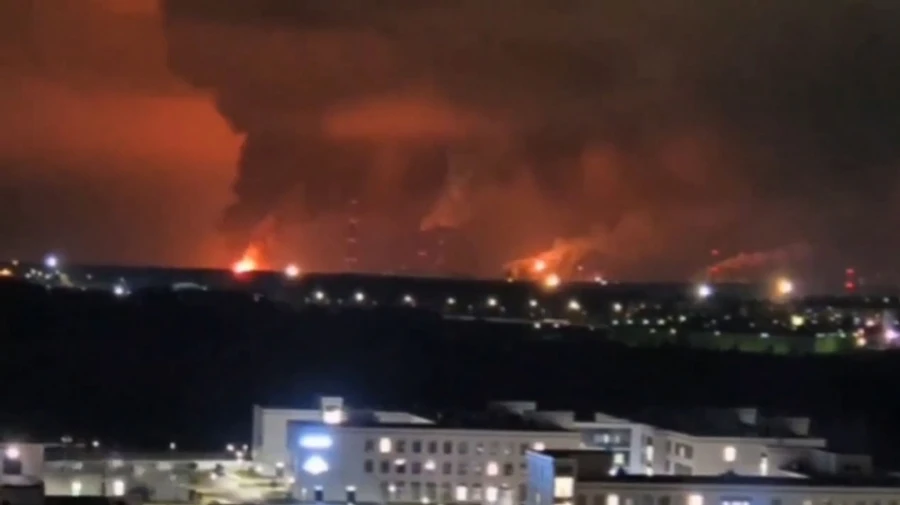 Drones hit oil refinery in Russia's Ryazan and military plant in Bryansk – video
