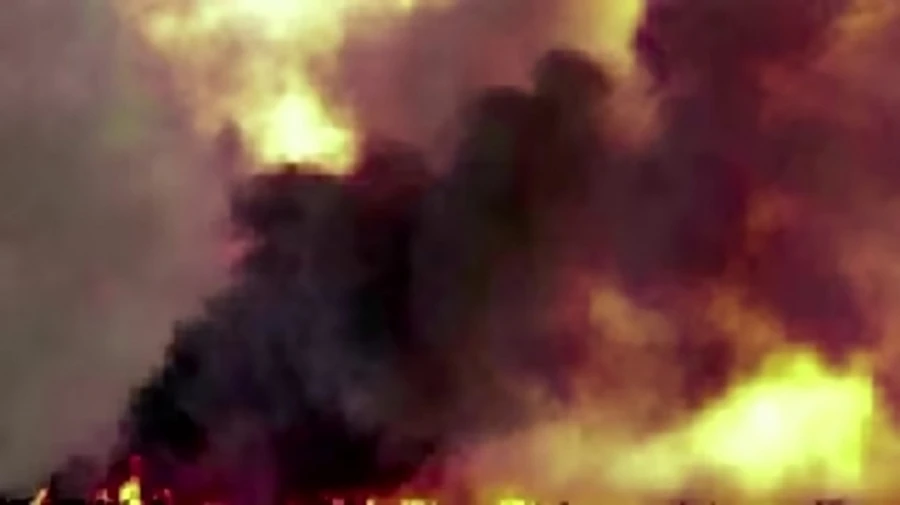 Russian drone attack on Kharkiv sparks fires, injures woman and child