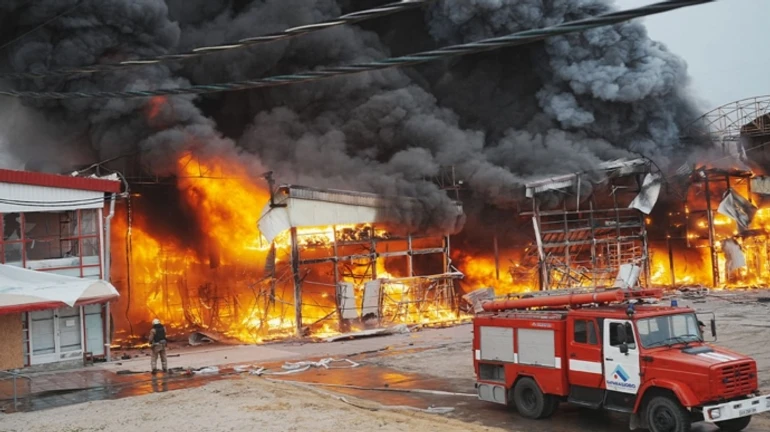 Russia hits Kharkiv with 20 Shahed UAVs: city's largest market catches fire – photos, video