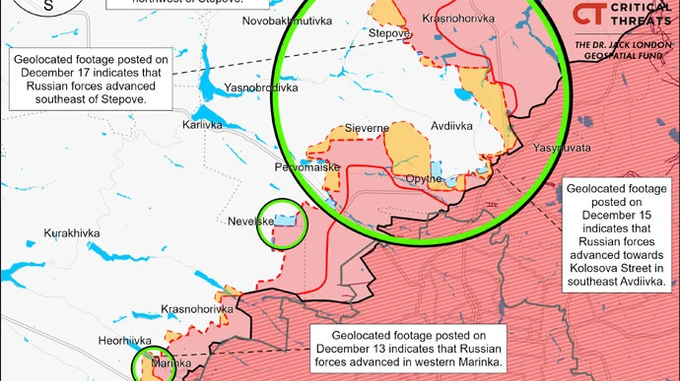 Russians advance near Stepove, Ukrainian forces push east of Nevelske – ISW
