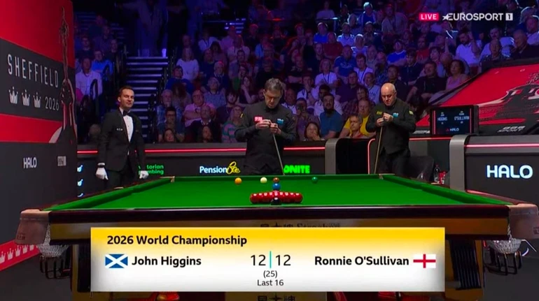 Хіггінс та О'Салліван визначили чвертьфіналіста чемпіонату світу зі снукеру лише на десайдері