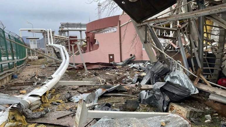 Alleged drone attack: Photos of aftermath of fire at Russian oil plant