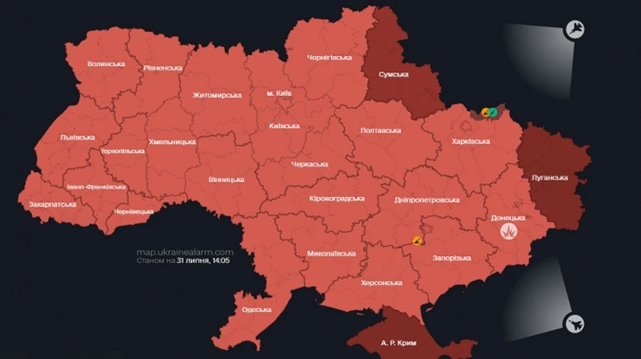 По всій Україні лунала тривога через зліт МіГа