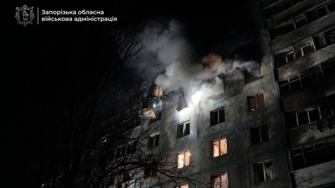 Russians attack Zaporizhzhia with strike UAVs, injuring woman – videos, photos