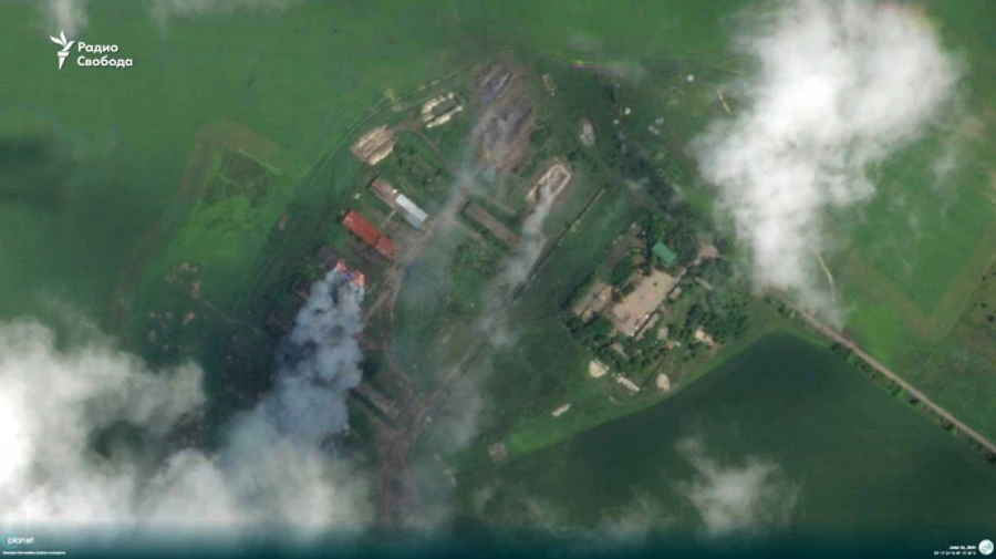 Media shows consequences of intelligence strike on ammunition storage point in Russia's Voronezh Oblast – photo