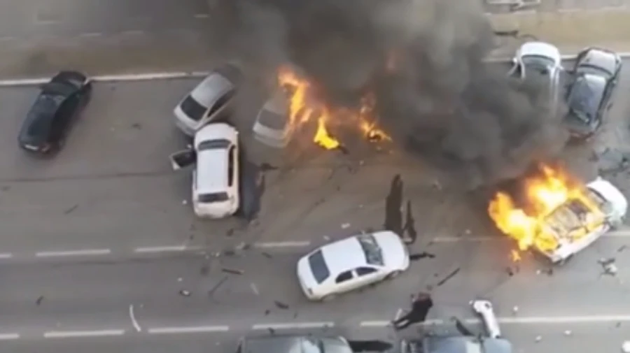 Explosions and fires reported in central Belgorod due to error by Russian air defence