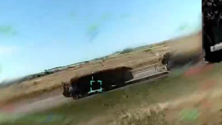 Ukrainian military video shows reload vehicle for Russian Buk-M3 anti-aircraft system being destroyed by drones for first time