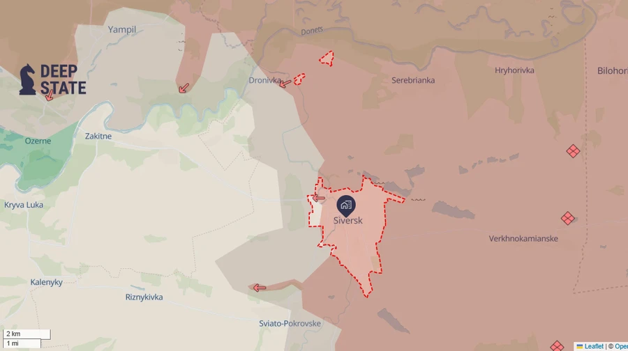 DeepState: Russian forces advance in Siversk, Donetsk Oblast