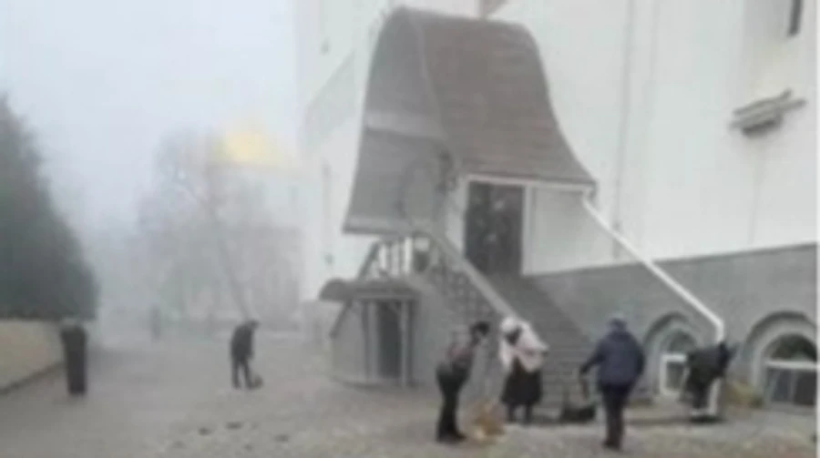 Dormition Monastery in Odesa Oblast on fire after Russian drone attack, 3 people injured