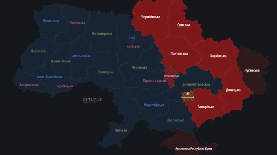 По Украине распространялась тревога из-за угрозы беспилотников и баллистики