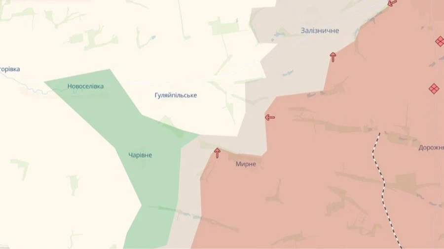 DeepState: Ворог просунувся біля Мирного в Запорізькій області