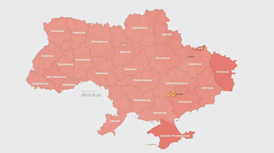 По всій Україні вдруге за вечір оголошували повітряну тривогу: ПС повідомили про ракету на Вінниччині