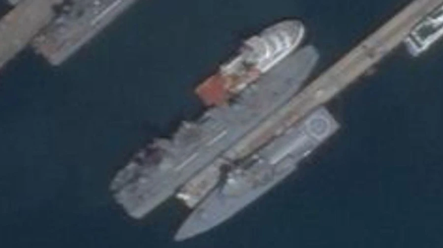 Media posts fresh photos of Russian ship damaged by Ukrainian drone boat