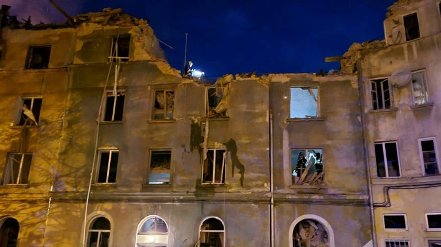 Interior Ministry shows video of first minutes after missile attack on Lviv