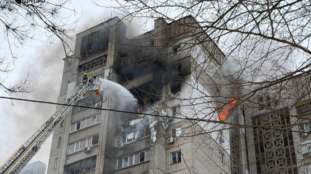 Apartment block hit in Russian attack on Dnipro: six injured, including child