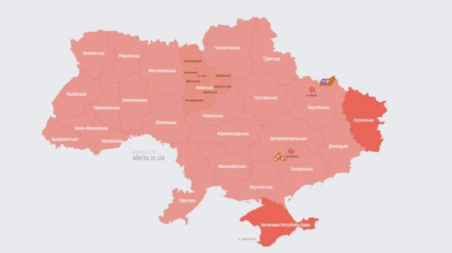 Второй раз за день в Украине объявили воздушную тревогу из-за взлета МиГ-31К