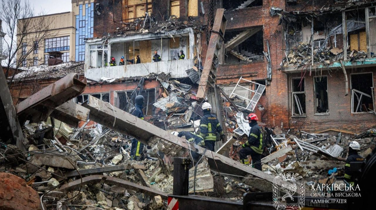 Russian strike on Kharkiv on 2 January: remains of bodies continue to be found during rubble clearance