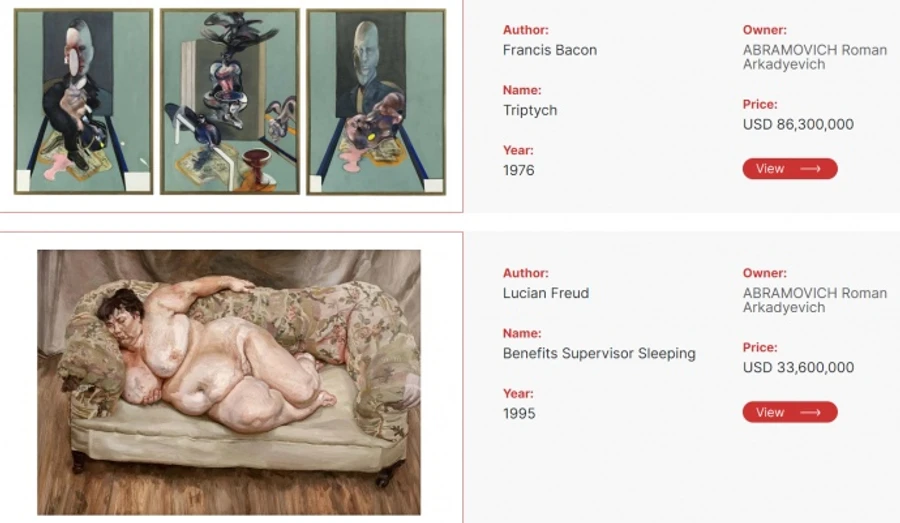 Ukraine's anti-corruption agency reveals art collection of Russian oligarch Abramovich