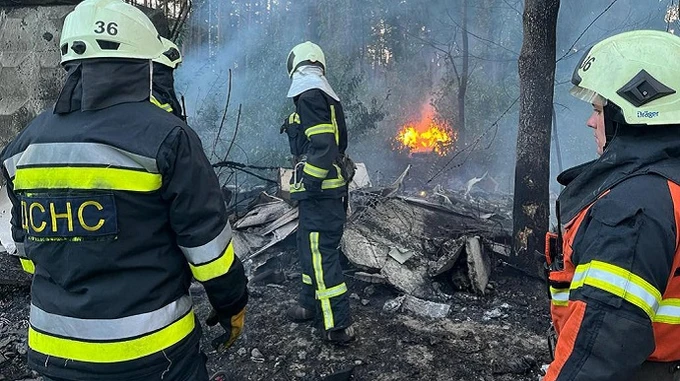 На Київщині через ракетну атаку загорілося підприємство
