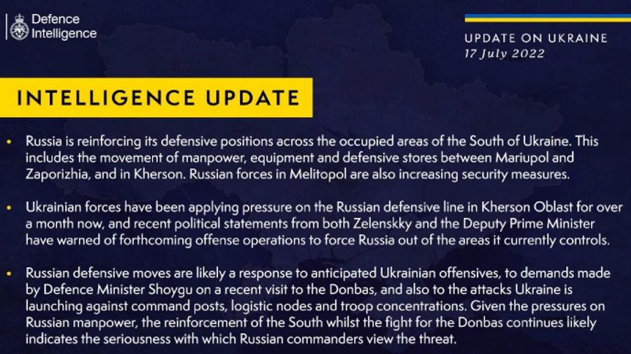 Росія непокоїться через майбутній наступ України на півдні – британська розвідка