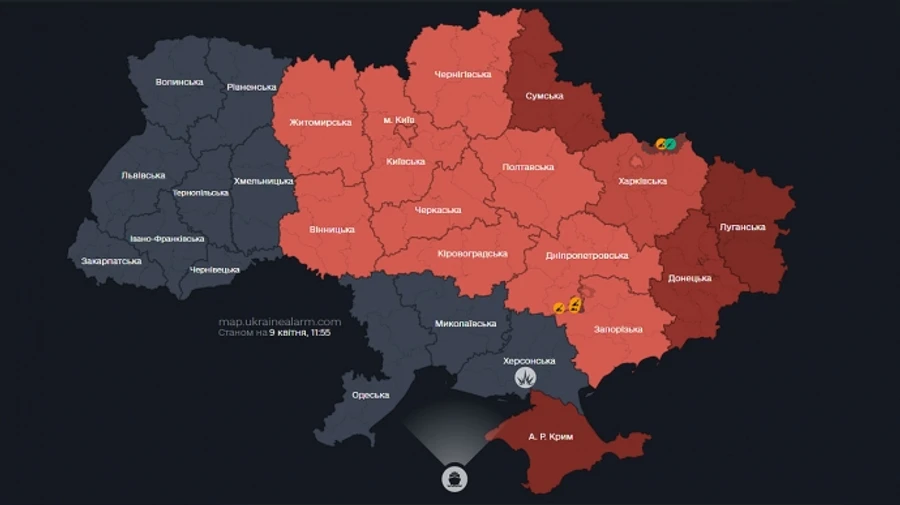 В ряде областей звучала тревога из-за угрозы баллистики