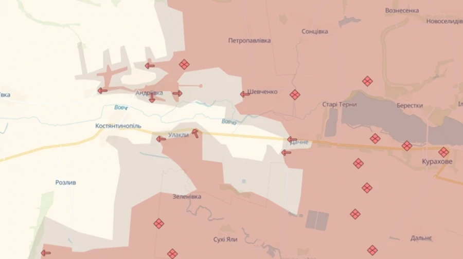 Russians try to encircle Ukrainian forces near Dachne in Donetsk Oblast, DeepState reports