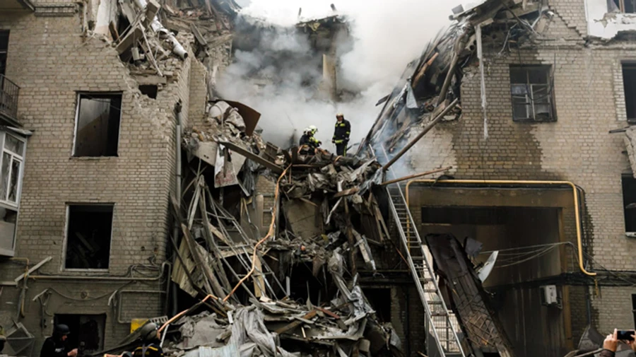 Head of Oblast Military Administration shows consequences of morning Russian attack on Kharkiv