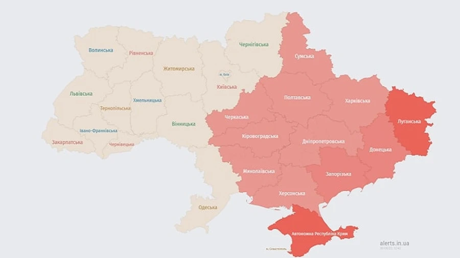 По Украине распространялась тревога из-за угрозы баллистики и авиации 