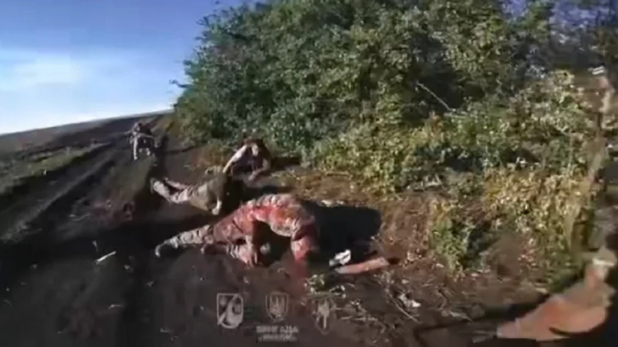 Several dozen Russian soldiers surrender – video