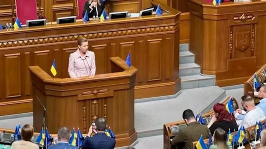Danish PM arrives in Kyiv and speaks in parliament