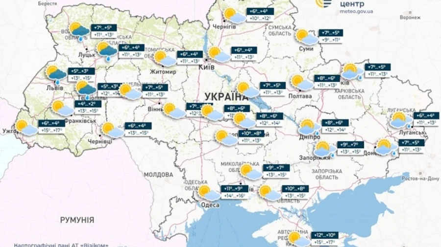 Во вторник в Украине преимущественно без осадков, температура днем будет держаться выше 10°
